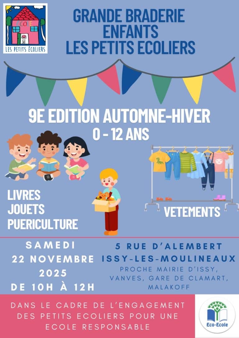 Affiche de la braderie d’automne à l’école
